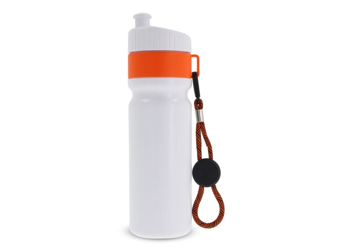 Bidon de sport 750ml à personnaliser fabriqué en Europe Blanc / Orange